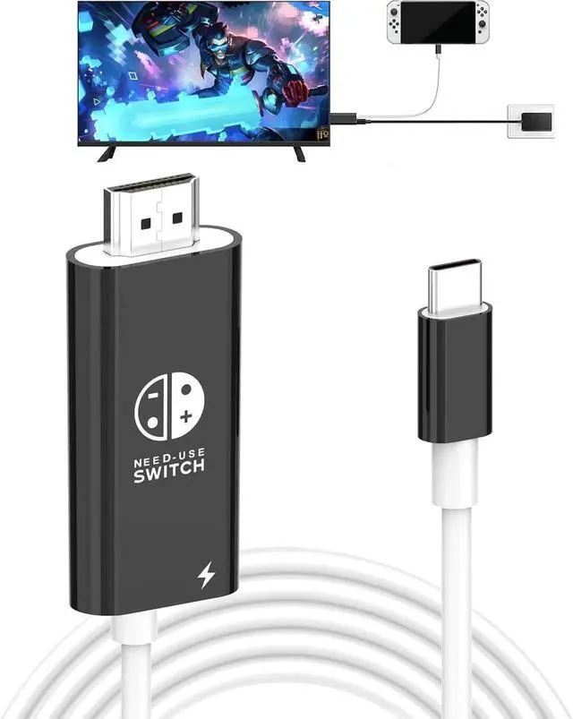Main image of JAENFONG USB C to HDMI Adapter Cable Compatible with Nintendo Switch Type-C to HDMI Conversion Cable Replaces The Switch Docking Station for TV Projection Screen Nintendo Switch OLED Dock