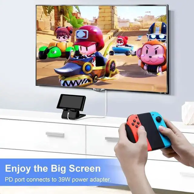 Alt view image 2 of 6 - JAENFONG USB C to HDMI Adapter Cable Compatible with Nintendo Switch Type-C to HDMI Conversion Cable Replaces The Switch Docking Station for TV Projection Screen Nintendo Switch OLED Dock