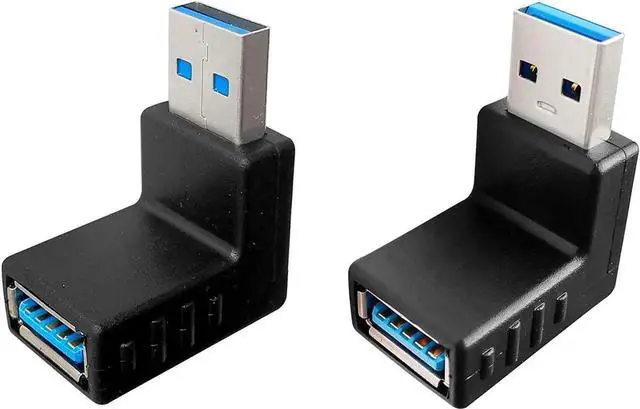 Alt view image 4 of 5 - JAENFONG USB 3.0 Male to Female Right Angle Adapter 90 Degree USB Upward and Downward Connector