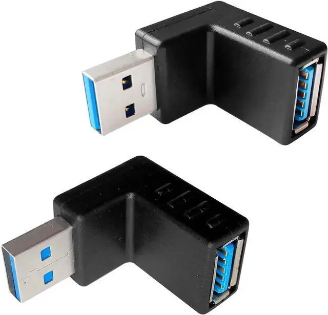 Alt view image 3 of 5 - JAENFONG USB 3.0 Male to Female Right Angle Adapter 90 Degree USB Upward and Downward Connector