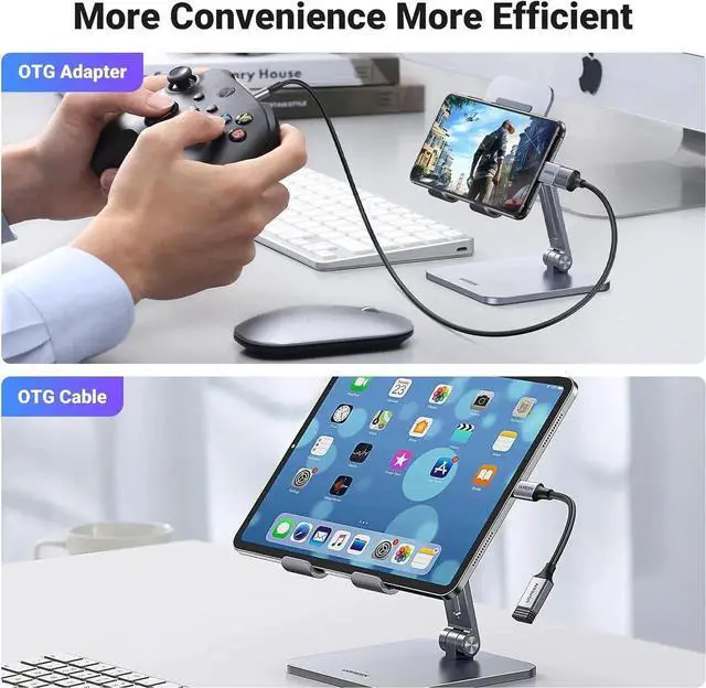 Alt view image 7 of 7 - JAENFONG USB C to USB A Adapter 2 Pack USB C Male to USB Female Adapter Compatible with S23 Ultra MacBook Pro 2023 / Air 2022 iPad Pro/Mini Thunderbolt 4/3 Device