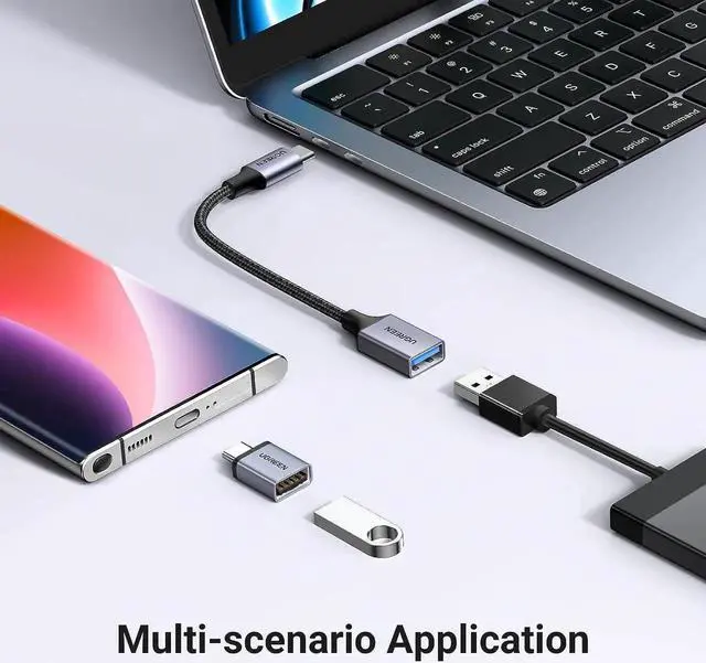 Alt view image 6 of 7 - JAENFONG USB C to USB A Adapter 2 Pack USB C Male to USB Female Adapter Compatible with S23 Ultra MacBook Pro 2023 / Air 2022 iPad Pro/Mini Thunderbolt 4/3 Device
