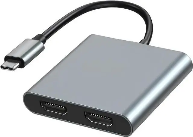 Main image of JAENFONG USB C to Dual HDMI Adapter with 2 4K@60Hz HDMI Docking Station Type C to HD Splitter for 2 Monitors Suitable for MacBook Air/Pro HP Chromebook Surface USB Type C Laptops