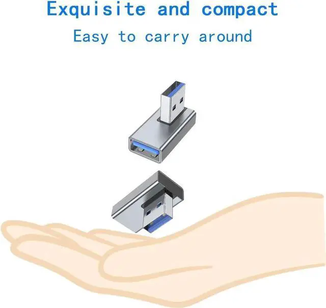 Alt view image 3 of 4 - JAENFONG USB 3.0 Adapter 90 Degree Right Angle Design Supports 5Gbps Data Transfer Speed 15W Fast Charging Compatible with Laptop Speaker Keyboard USB Hub Mouse Hard Drive