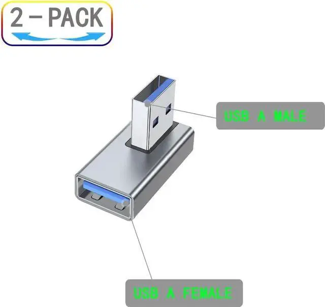 Main image of JAENFONG USB 3.0 Adapter 90 Degree Right Angle Design Supports 5Gbps Data Transfer Speed 15W Fast Charging Compatible with Laptop Speaker Keyboard USB Hub Mouse Hard Drive