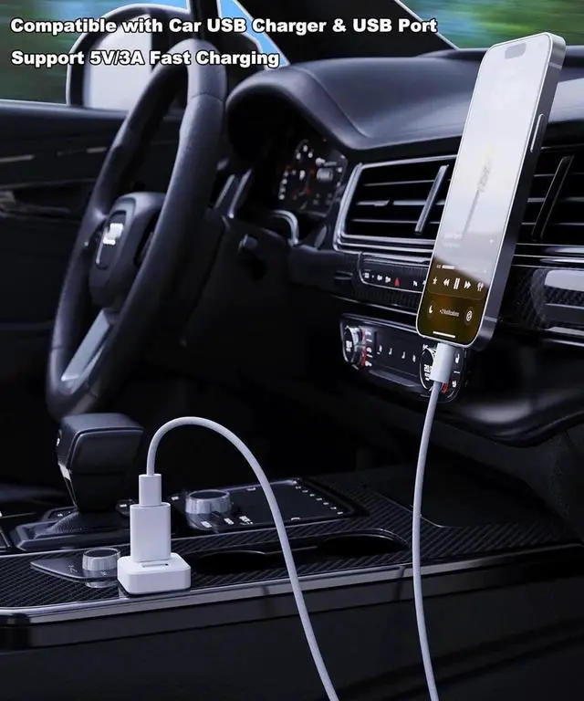 Alt view image 2 of 7 - JAENFONG USB to USB C Adapter[Mfi Certified] USB-C Female to USB Male Charger Converter for MagSafe Watch 10/9/8/7/SE/Ultra Car iPhone 16 15 14 13 Mini Pro Max iPad Galaxy Pixel CarPlay