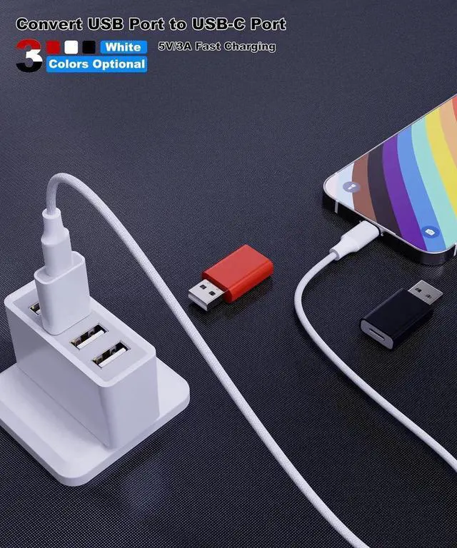 Alt view image 7 of 7 - JAENFONG USB to USB C Adapter[Mfi Certified] USB-C Female to USB Male Charger Converter for MagSafe Watch 10/9/8/7/SE/Ultra Car iPhone 16 15 14 13 Mini Pro Max iPad Galaxy Pixel CarPlay