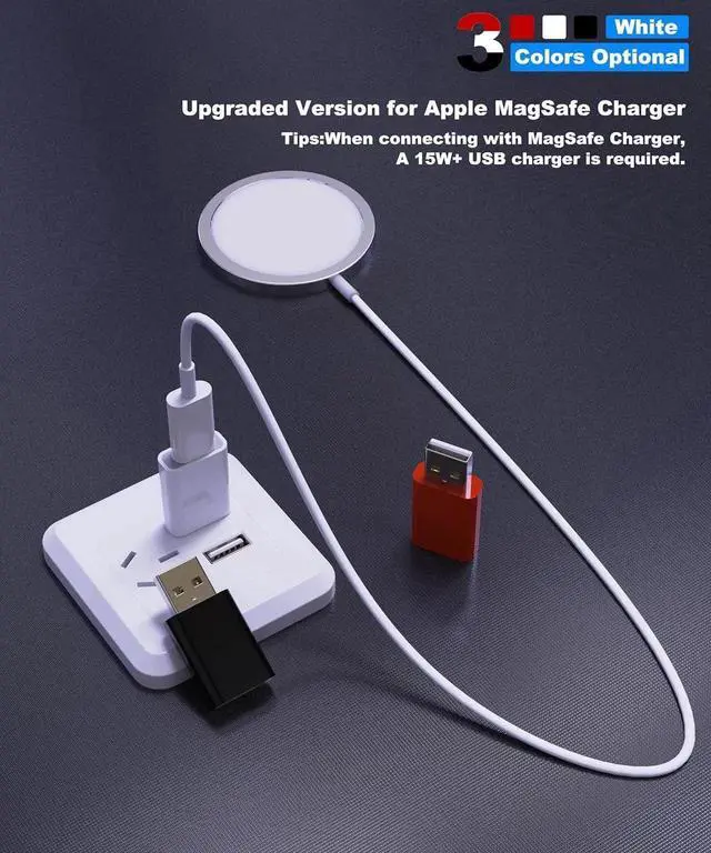 Alt view image 4 of 7 - JAENFONG USB to USB C Adapter[Mfi Certified] USB-C Female to USB Male Charger Converter for MagSafe Watch 10/9/8/7/SE/Ultra Car iPhone 16 15 14 13 Mini Pro Max iPad Galaxy Pixel CarPlay