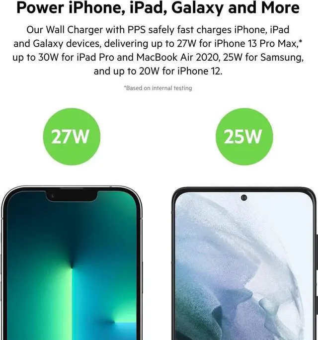 Alt view image 5 of 7 - 30W USB-C Wall Charger with USB-C to C Cable PPS PowerDelivery USB-IF Certified PD 3.0 Fast Charging for iPhone 16 iPad Galaxy S25 Google Pixel Nintendo Switch 2 & More - White