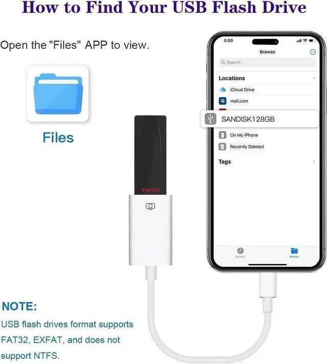 Alt view image 5 of 7 - JAENFONG USB-C to USB Adapter for iPhone 15 Pro Max MacBook Pro Air 2023 iMac iPad mini Pro MFi Certified USB OTG Cable Converter Support Camera Card Reader USB Flash Drive MIDI Keyboard (White)