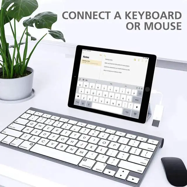 Alt view image 7 of 7 - JAENFONG USB-C to USB Adapter for iPhone 15 Pro Max MacBook Pro Air 2023 iMac iPad mini Pro MFi Certified USB OTG Cable Converter Support Camera Card Reader USB Flash Drive MIDI Keyboard (White)