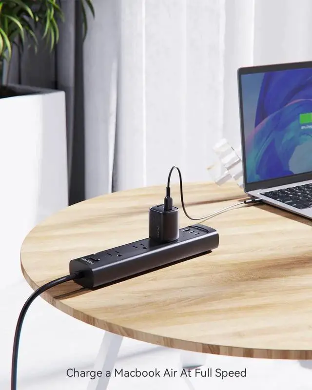 Alt view image 2 of 6 - USB C Charger 30W Fast Charger Block 2 Port Compact Charger with Foldable Plug for MacBook Air iPhone 14 Pro/14 Pro Max/13/12 Pixel Galaxy iPad/iPad mini and More
