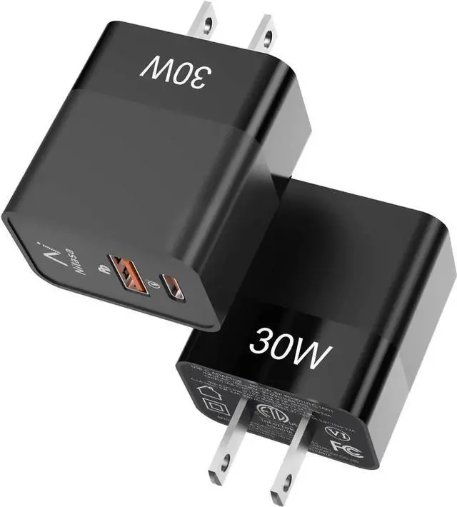 Main image of 2 Pack USB C Wall Charger 30W 2 Port PD Fast Charger Adapter for iPhone 15/16 Pro/14 Pro Max/16/13/iPad Super Fast Charger Block(25W PPS) Type C for S23/S24 Google Pixel 9 7/8 Pro