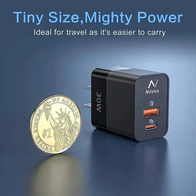 Alt view image 3 of 7 - 2 Pack USB C Wall Charger 30W 2 Port PD Fast Charger Adapter for iPhone 15/16 Pro/14 Pro Max/16/13/iPad Super Fast Charger Block(25W PPS) Type C for S23/S24 Google Pixel 9 7/8 Pro