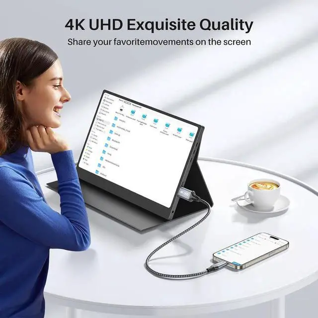 Alt view image 3 of 7 - JAENFONG 4K USB C to Mini HDMI Cable 3.3FT Supports 4K@60Hz 2K@120Hz High Speed Type-C to Mini HDMI Uni-Directional Cord for Steam Deck ROG Ally Laptop MacBook KYY ARZOPA MNN Portable Monitor