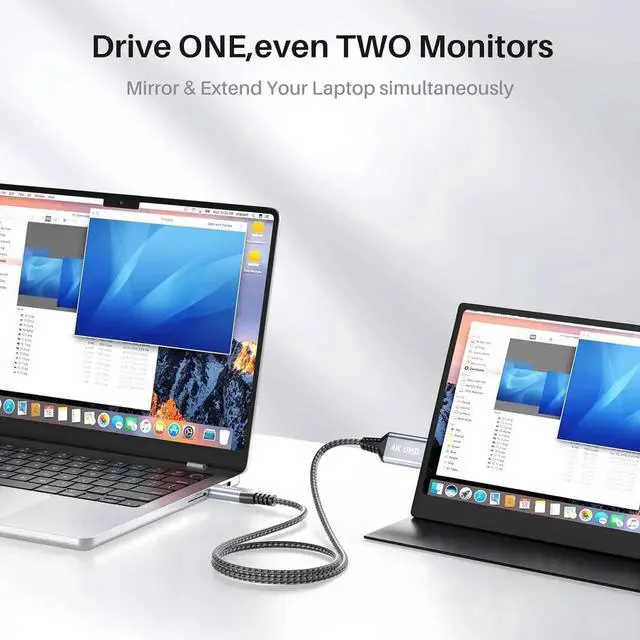 Alt view image 6 of 7 - JAENFONG 4K USB C to Mini HDMI Cable 3.3FT Supports 4K@60Hz 2K@120Hz High Speed Type-C to Mini HDMI Uni-Directional Cord for Steam Deck ROG Ally Laptop MacBook KYY ARZOPA MNN Portable Monitor