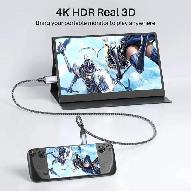 Alt view image 5 of 7 - JAENFONG 4K USB C to Mini HDMI Cable 3.3FT Supports 4K@60Hz 2K@120Hz High Speed Type-C to Mini HDMI Uni-Directional Cord for Steam Deck ROG Ally Laptop MacBook KYY ARZOPA MNN Portable Monitor