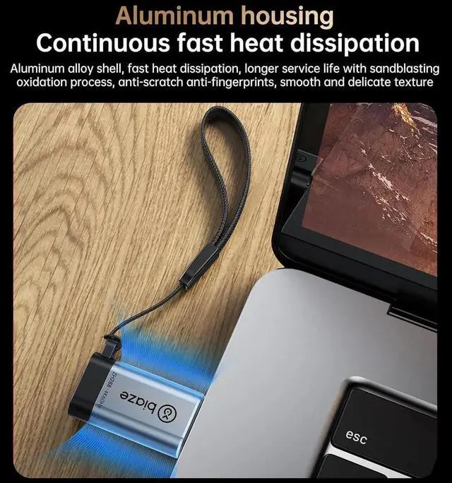 Alt view image 3 of 7 - JAENFONG USB C Female to HDMI Male Adapter 4K@60Hz HDMI Converter for Type-C/Thunderbolt 3 Devices Connect Phones/Tablets/Laptops to HDMI Displays Plug and Play Compact Design