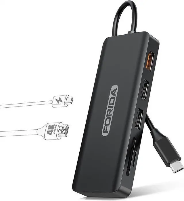 Main image of JAENFONG USB C Hub 7 Ports USB C MultiPort Adapter for MacBook Pro/Air Type C to HDMI Dongle with 4K HDMI 1 USB 3.2 Up to 10Gbps 2 USB 2.0 100W PD SD/TF for iPhone 15/16 and Other Type C Devices