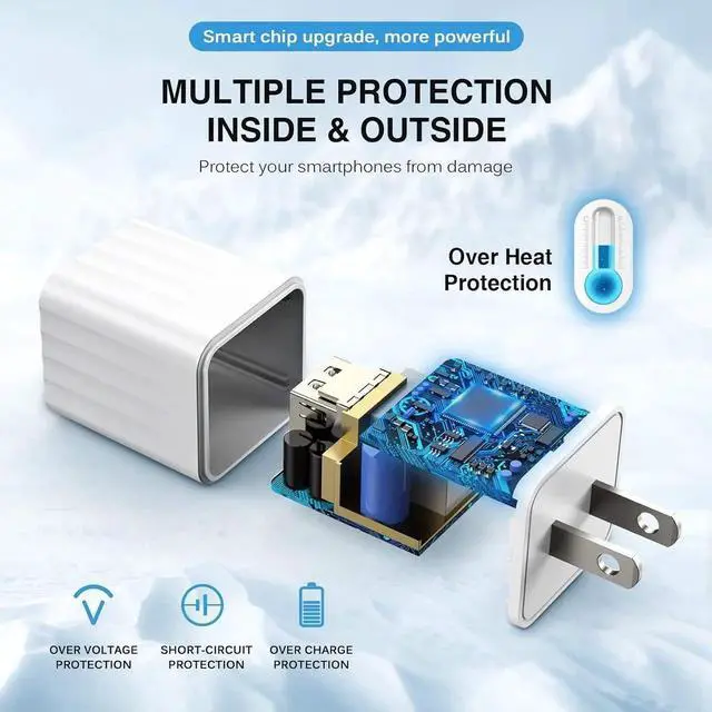 Alt view image 7 of 7 - iPhone Charger [ MFi Certified] Fast iPhone Charger 2PACK 6FT Lightning Cable Cord Fast Charging Dual 2 Port Plug USB Wall Charger Compatible with iPhone 14 13 12 11 Pro Max XS XR X 8 Plus 7 iPad