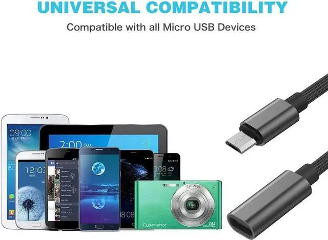 Alt view image 5 of 5 - JAENFONG USB C to Micro USB Adapter (2 Pack) Type C Female to Micro USB Male Charger Connector Support Charge & Sync Compatible with Galaxy S7 Edge S6 LG Nexus 5 4 and Micro USB Devices-Black