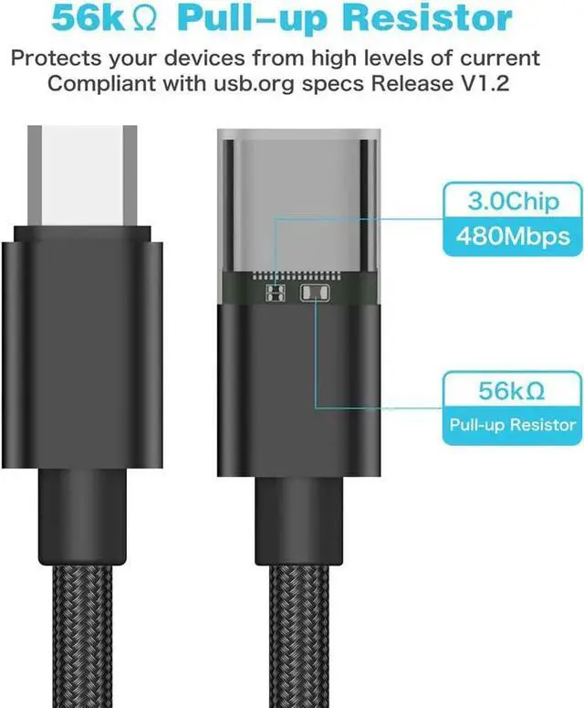 Alt view image 4 of 5 - JAENFONG USB C to Micro USB Adapter (2 Pack) Type C Female to Micro USB Male Charger Connector Support Charge & Sync Compatible with Galaxy S7 Edge S6 LG Nexus 5 4 and Micro USB Devices-Black