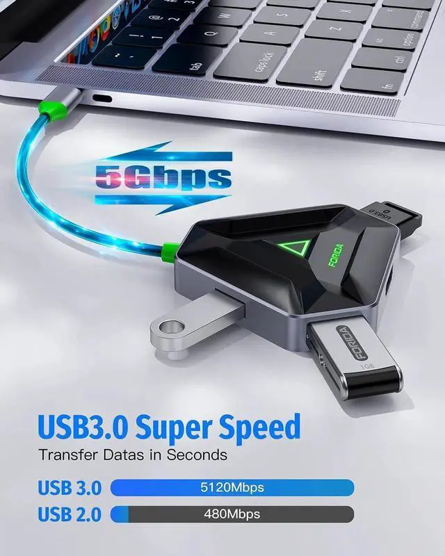 Alt view image 5 of 7 - JAENFONG USB C Hub USB C Docking Station with 3 USB A 3.0 4K HDMI SD/TF Card Reader USB Adapter Compatible for MacBook//HP/and More Type-C Devices