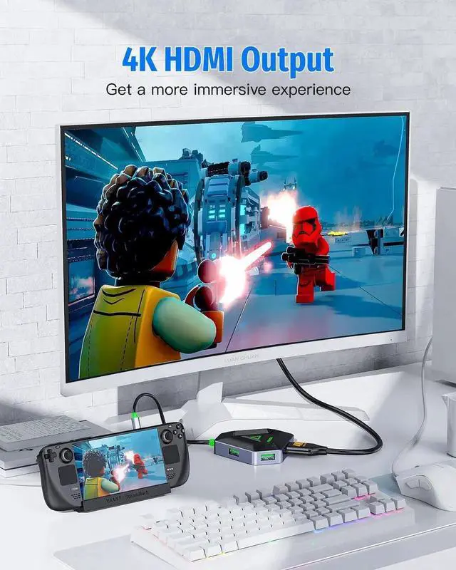 Alt view image 7 of 7 - JAENFONG USB C Hub USB C Docking Station with 3 USB A 3.0 4K HDMI SD/TF Card Reader USB Adapter Compatible for MacBook//HP/and More Type-C Devices