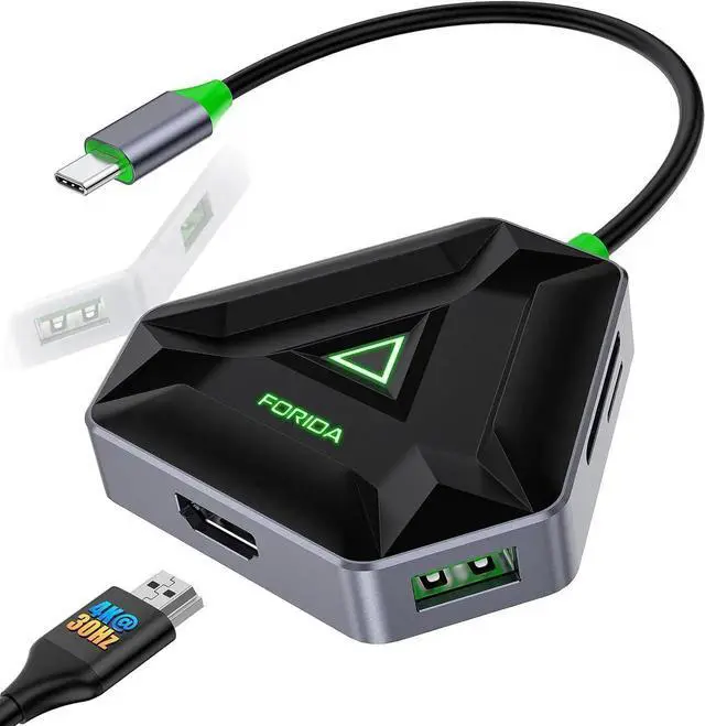 Main image of JAENFONG USB C Hub USB C Docking Station with 3 USB A 3.0 4K HDMI SD/TF Card Reader USB Adapter Compatible for MacBook//HP/and More Type-C Devices