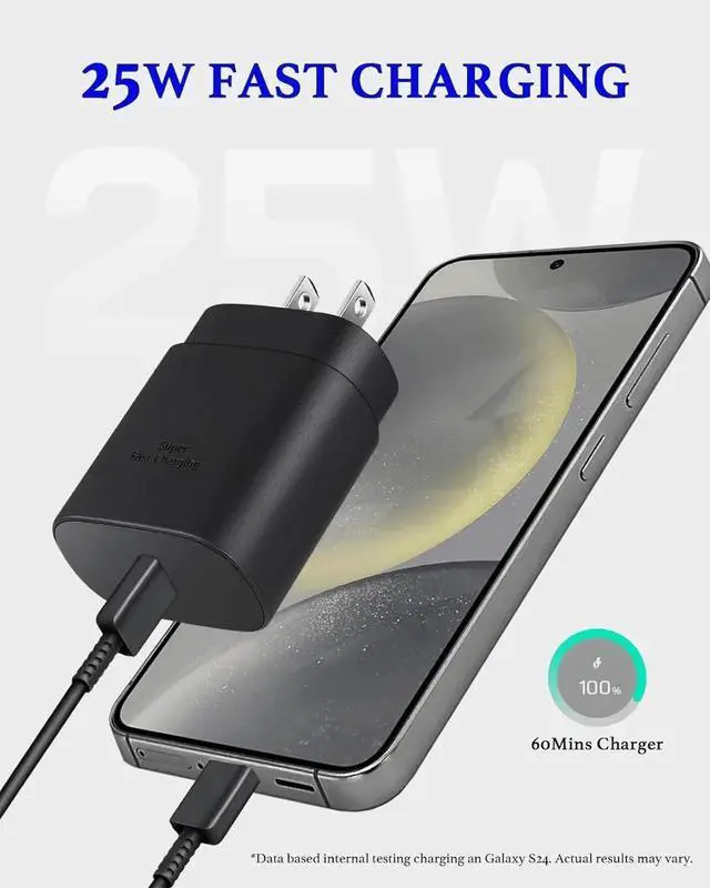 Alt view image 2 of 5 - 25W Type C Charger Fast Charging 10ft S25 S23 S22 S24 Ultra Charger Fast Charging Cord 10 Foot Android Phone Chargers Block for Galaxy S25 Ultra/S25/S25+/S24 Ultra/S24/S24+/S23/S22 Ultra