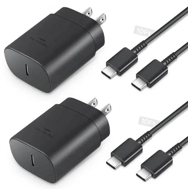 Main image of 25W Type C Charger Fast Charging 10ft S25 S23 S22 S24 Ultra Charger Fast Charging Cord 10 Foot Android Phone Chargers Block for Galaxy S25 Ultra/S25/S25+/S24 Ultra/S24/S24+/S23/S22 Ultra