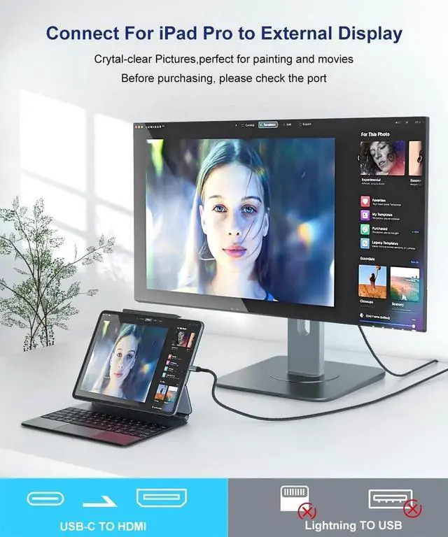 Alt view image 7 of 7 - JAENFONG USB C to HDMI 15 Feet Cable 4K Anti-Interference Gold-Plated Plugs Aluminum Type-C to HDMI Cord Thunderbolt 3 & 4 Compatible for MacBook iMac iPad Pro Galaxy Surface HP