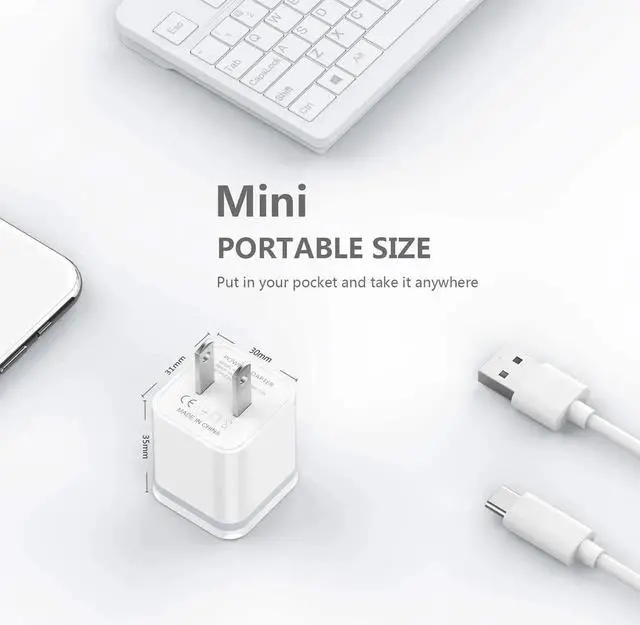 Alt view image 2 of 6 - USB Wall Charger 5-Pack 2.1A/5V Dual Port USB Cube Power Adapter Charger Plug Charging Block Replacement for iPhone Xs/XR/X 8/7/6 Plus HTC LG Moto Android Phones