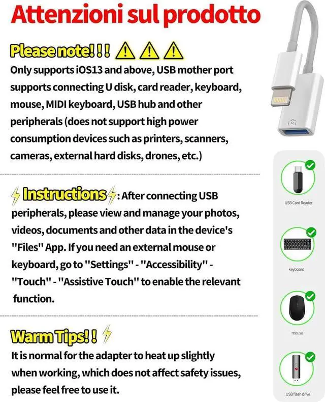 Alt view image 5 of 7 - Lightning Male to USB Female Adapter OTG Data Sync Cable Compatible with Iphone13 11 12pro Max Mini XR X XS 8 7 SE Plus for Ipad Air Camera 3.0 Mouse Keyboard Hub Midi Port Adaptador Connector