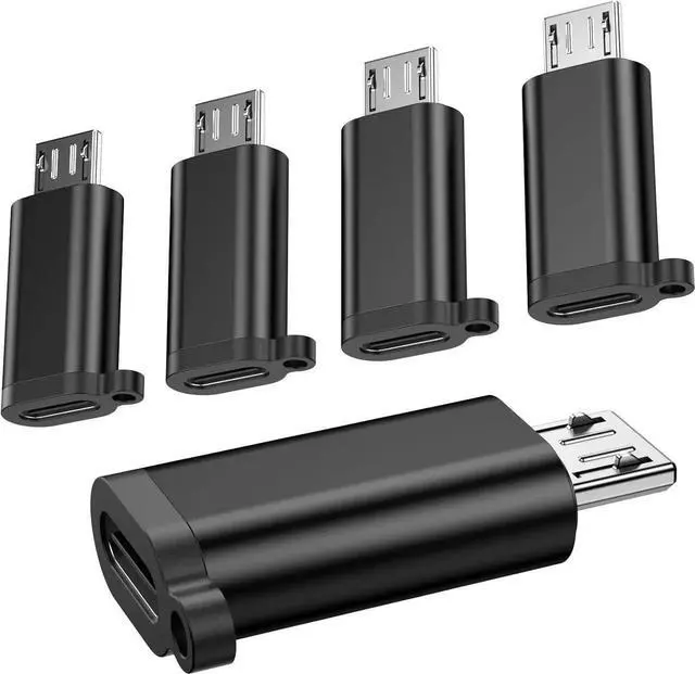 Main image of JAENFONG Micro USB to USB-C Adapter Type C Female to USB Micro Male Convert Connector Support Charge & Data Compatible with Galaxy S6 S7 S7 Edge Kindle Ps4 and Micro USB Devices(5 Pack)