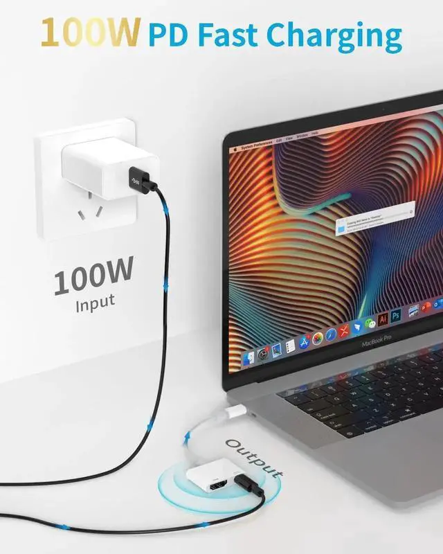 Alt view image 4 of 7 - USB C to HDMI Adapter for iPhone 15/16 Digital AV Audio Dongle 4K Video & Audio Sync Screen Converter with 100W Fast Charge Type C to HDMI Adapter for iPhone 15 iPhone 16 MacBook iPad Pro Galaxy