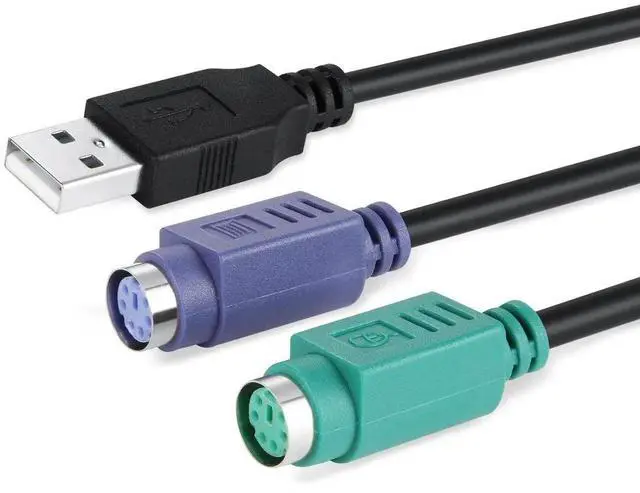 Alt view image 3 of 7 - JAENFONG PERIPRO-401 PS2 to USB Adapter for Keyboard and Mouse - Built-in USB Controller - Black