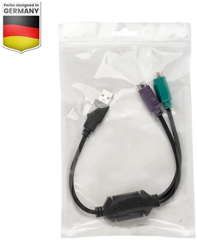 Alt view image 5 of 7 - JAENFONG PERIPRO-401 PS2 to USB Adapter for Keyboard and Mouse - Built-in USB Controller - Black