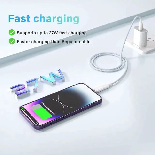 Alt view image 3 of 7 - USB C Type C to Lightning Adapter MFi Certified 4 Pack 27W Fast Charging Support Data Sync Lightning to USB Type C Cable Adapter for iPhone/iPad/for Airpods with Anti-Lost Loop Not for Audio/OTG