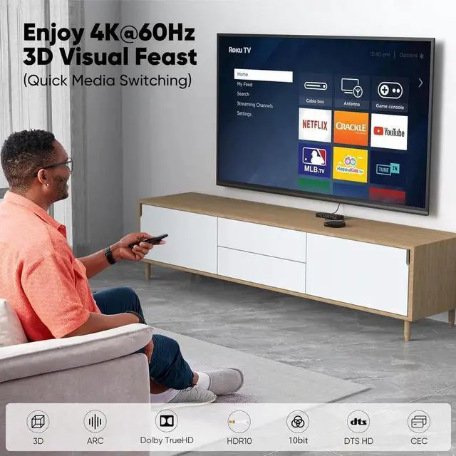 Alt view image 7 of 7 - JAENFONG 4K HDMI Cable 0.5FT 2-Pack 6 Inch High Speed 18Gbps HDMI 2.0 Cord Support 4K@60Hz / 2K@144Hz HDR10 Dolby ARC HDCP 2.2 for TV Monitor PC Laptop HDMI Switch HDMI Splitter KVM Projector