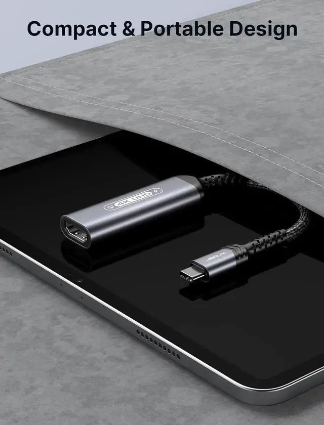 Alt view image 6 of 7 - USB C to HDMI and Charger Adapter | 4K@60Hz 2-IN-1 Type C to HDMI Adapter with PD Fast 100W Compatible with Thunderbolt 3/4 iPhone 16 Pro Max MacBook Pro/Air iPad Galaxy S24 Steam Deck ROG Ally