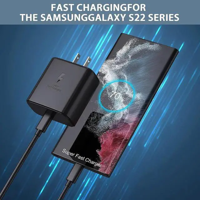 Alt view image 4 of 7 - 2025 New 45W Super Fast Charger USB C Android Phone Charger Fast Charging Replacement for Galaxy S25/S25 Ultra/S25+/S24 Ultra/S24/S24+/S23 Ultra/S23/S22/S20/S21/Note 10 Galaxy Tab 6ft C Cable