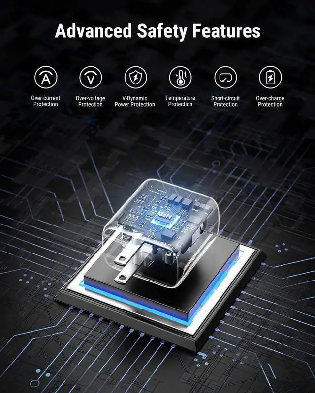 Alt view image 3 of 6 - USB C Charger 35W USB Wall Charger Block PPS Dual USB-C Port Compact Foldable Power Adapter for MacBook Air iPhone 14/13/Mini/Pro/Pro Max iPad Pro/Air Galaxy and More