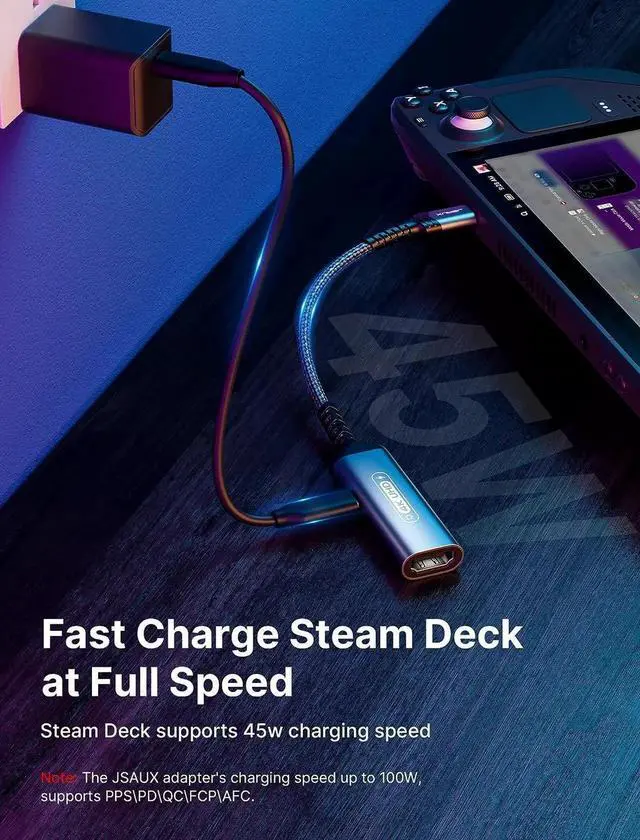 Alt view image 3 of 7 - JAENFONG 2-in-1 USB C to HDMI Adapter 4K@60Hz Type-C to HDMI 2.0 Adapter with PD 100W Fast Charging Compatible with iPhone 15 Pro Max Galaxy S23 Note 20 Steam Deck ROG Ally