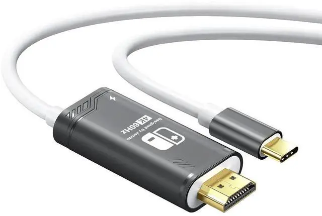 Alt view image 7 of 7 - JAENFONG 4K@60Hz USB C to HDMI Cable Only for Nintendo Switch 2017/OLED/Steam Deck/ROG Ally 2m/6.6FT Portable USB-C to HDMI Cord Replaces Original Switch Dock for TV Screen Mirroring Black