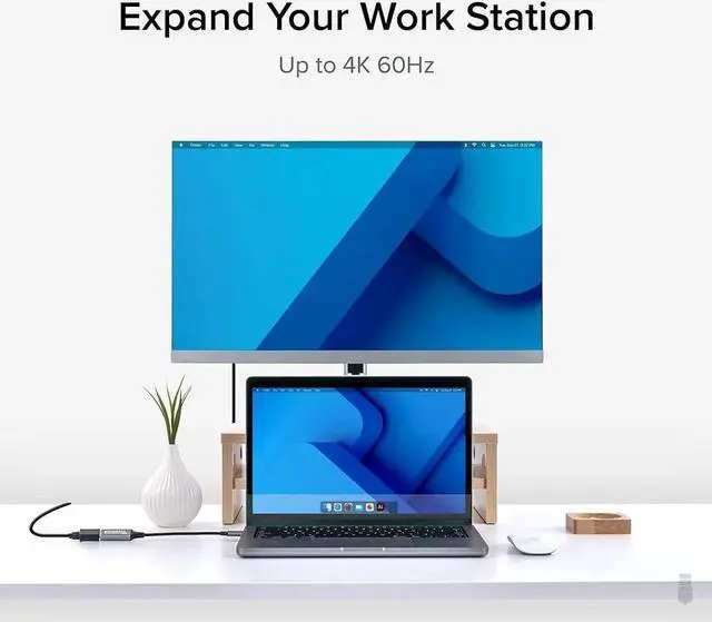 Alt view image 2 of 6 - JAENFONG USB C to HDMI Adapter HDMI 2.0 USB4 / Thunderbolt Adapter for 4K Monitor up to 4K 60Hz (USBC-HDMI) iPhone 15+ iPad Pro MacBook Pro XPS Surface Laptop HP - Driverless