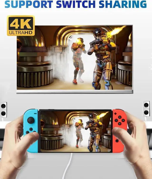 Alt view image 2 of 7 - JAENFONG USB C Hub 4K USB C to HDMI Adapter Multiport AV Converter with 100W PD Output C Port & USBA 3.0 Port Compatible for MacBook Pro/Air iPad Tablets Switch TV Monitor and More