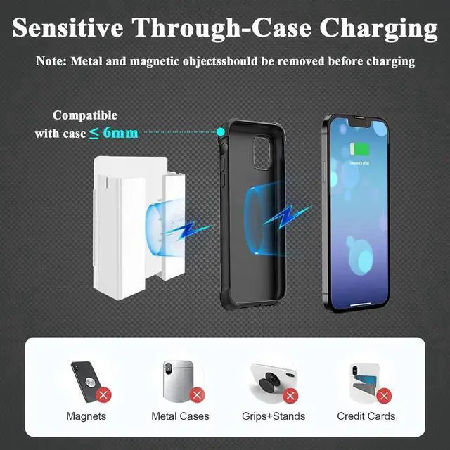 Alt view image 6 of 7 - P2 Wireless Charger Wall Mounted Wireless Phone Charger for Bedside/Desk/Garage/Kitchen 15W Fast Charging Station Works with iPhone 16/15/14/13/12/11/X & Galaxy S25/S24/S23/S22/S21/S20 Series