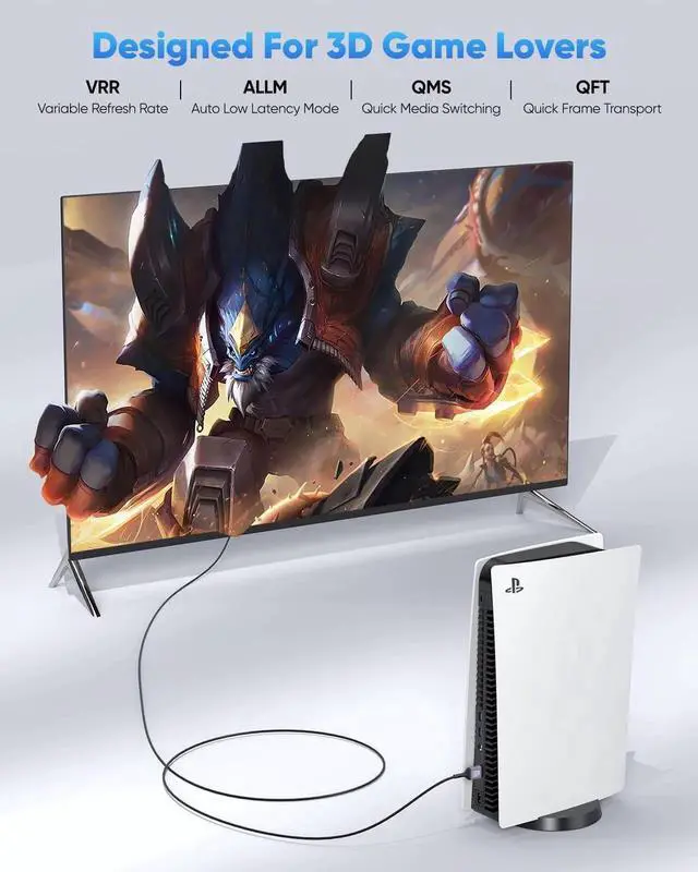 Alt view image 2 of 7 - JAENFONG 8K Ultra Thin HDMI Cable 2-Pack 6.6FT Slim HDMI 2.1 Cable High Speed HDMI Cord with Ethernet (8K@60Hz 4K@120Hz/60Hz Dynamic HDR eARC) for Monitor PS5 HDTV RTX4090/3090 RX7900/7800