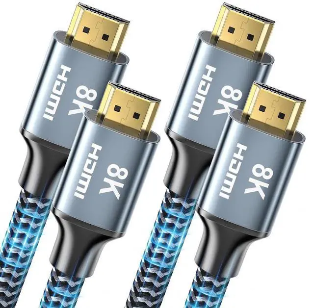 Main image of JAENFONG 8K HDMI Cable 10 ft 2Pack 48Gbps High Speed HDMI 2.1 Cable Braided HDMI Cable 2.1 8K 60Hz 4K 120Hz Support for HDR eARC HDCP 2.2/2.3 HDMI Cord Compatible with HDTV Laptop Monitor PC